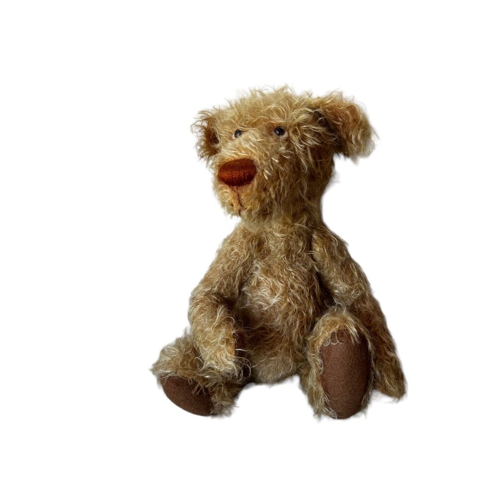 OOAK Handmade Mohair Bear by Knoevelkes Gertie Collectible Brown 13” Glass Eyes,